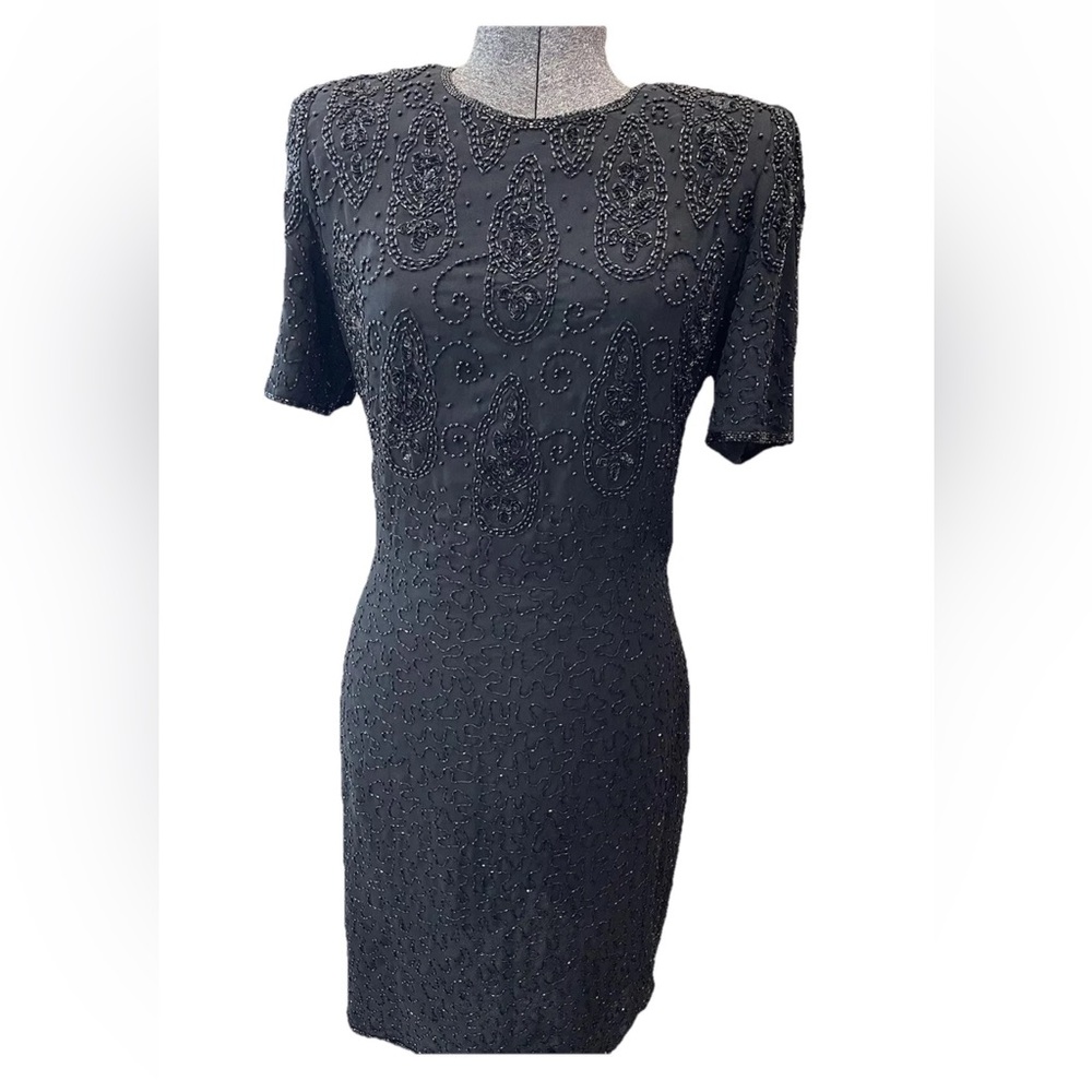Lawrence Kazar New York VTG ladies size L beaded dress-formal-wedding-party‎